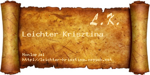 Leichter Krisztina névjegykártya